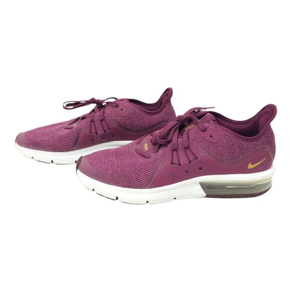 Nike Air Max Sequent 3 GS Big Kids US 7Y EU 40 922885-600 Bordeaux Metallic Gold - Picture 9 of 16